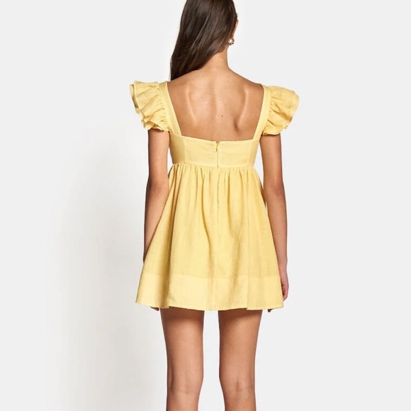 Sofia The Label LUNA BABYDOLL FRILL MINI DRESS - Yellow! - Picture 5 of 6